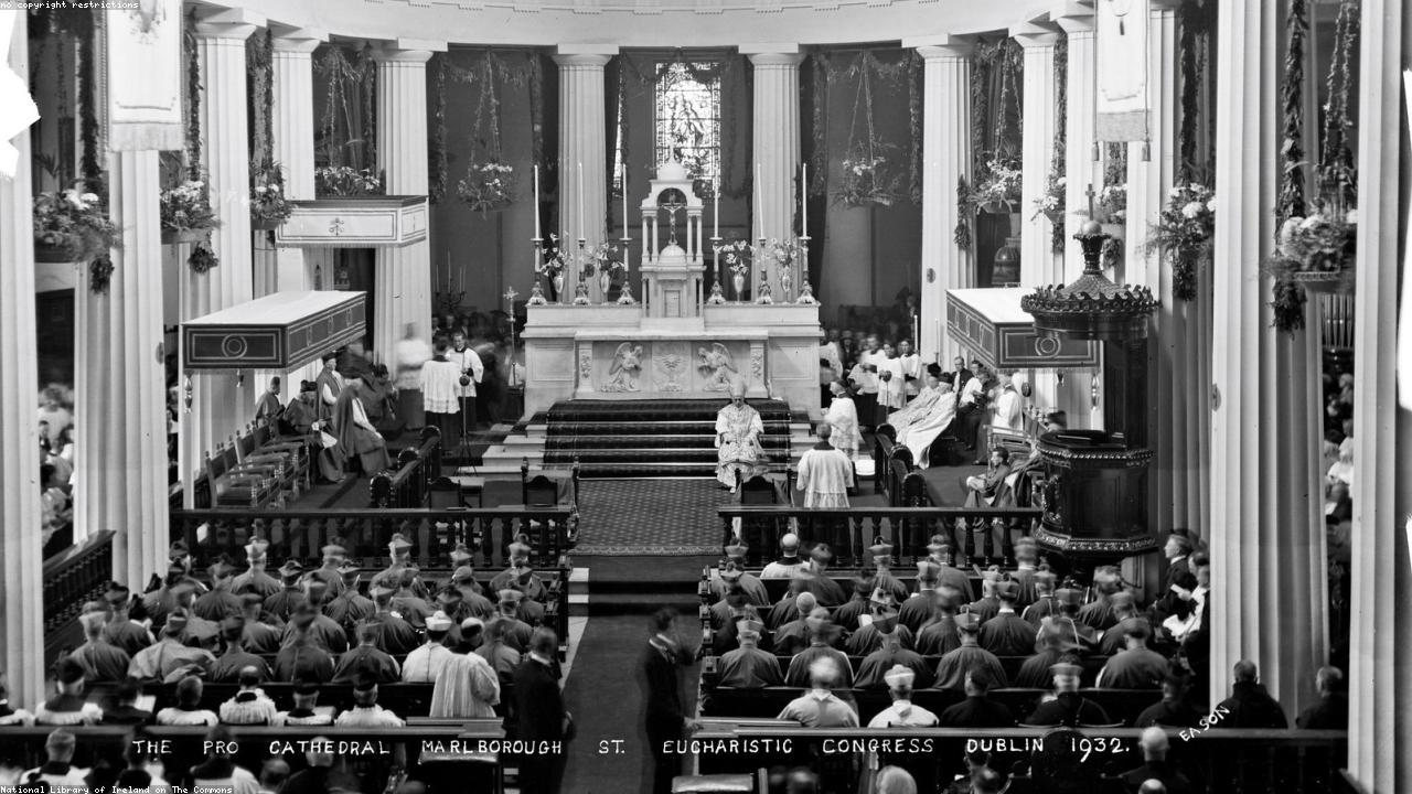 A multilingual church congregation during service
