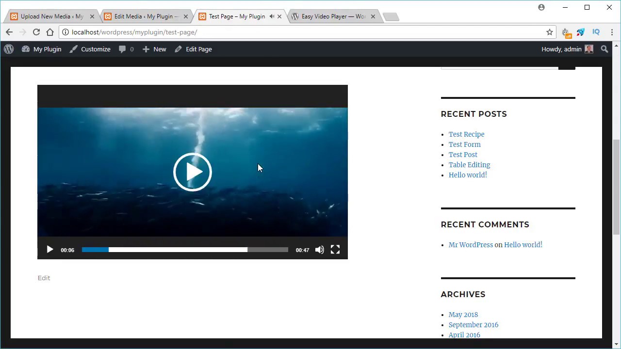 Wordpress Events